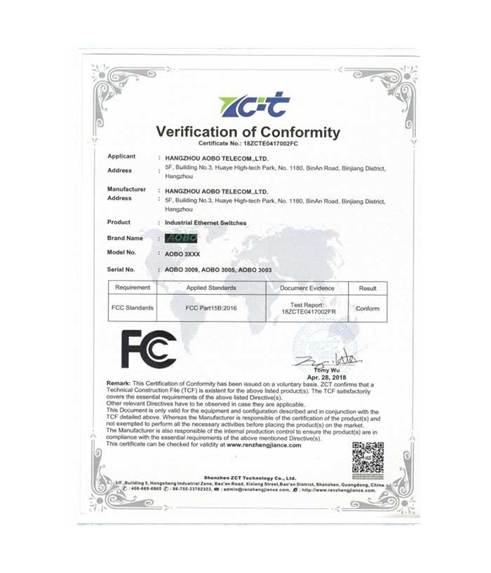 AOBO 3000 FCC证书